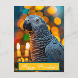 Afrikaanse Grijze Papegaai Hanukkah Kaart