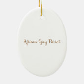 Afrikaanse grijze papegaai in een goudcirkel keramisch ornament (Achterkant)