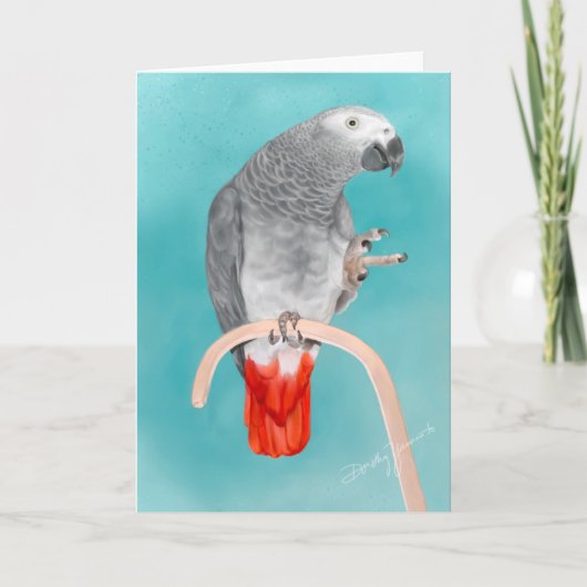 Afrikaanse Grijze Papegaai Kaart (Voorkant)