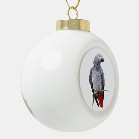 Afrikaanse grijze papegaai keramische bal ornament (Links)