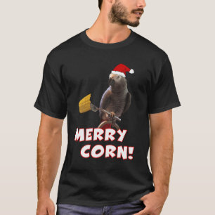 Afrikaanse grijze papegaai Kerstmis Vrolijke maïs T-shirt