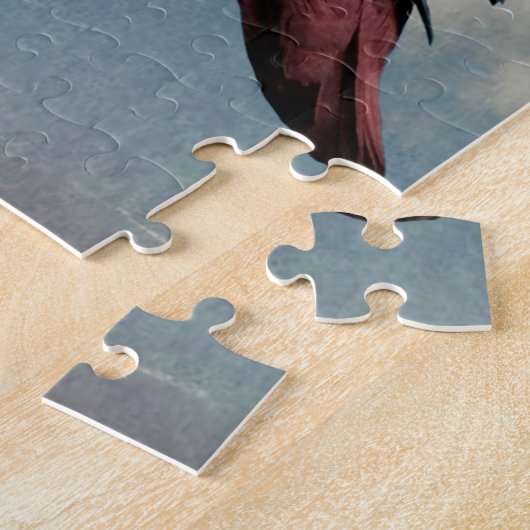 Afrikaanse grijze papegaai met hemelpuzzel legpuzzel (Zijkant)