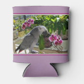 Afrikaanse grijze papegaai met orchideeën blikjeskoeler (Voorkant)