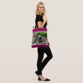 Afrikaanse grijze papegaai met orchideeën tote bag (Op model)
