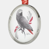 Afrikaanse grijze papegaai metalen ornament (Links)