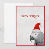 Afrikaanse Grijze Papegaai Plat Vakantiekaart Feestdagenkaart (Voorkant / Achterkant)