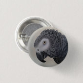 Afrikaanse grijze papegaai ronde button 3,2 cm (Voorkant /achterkant)