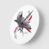 Afrikaanse grijze papegaai ronde klok (Hoek)