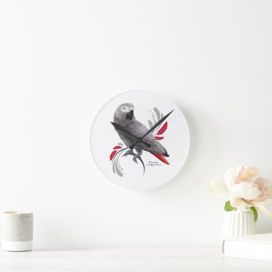 Afrikaanse grijze papegaai ronde klok (Huis)