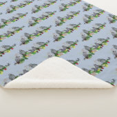Afrikaanse grijze papegaai Sherpa Blanket (blauw) Deken (3/4)