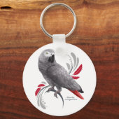 Afrikaanse grijze papegaai sleutelhanger (Voorkant)