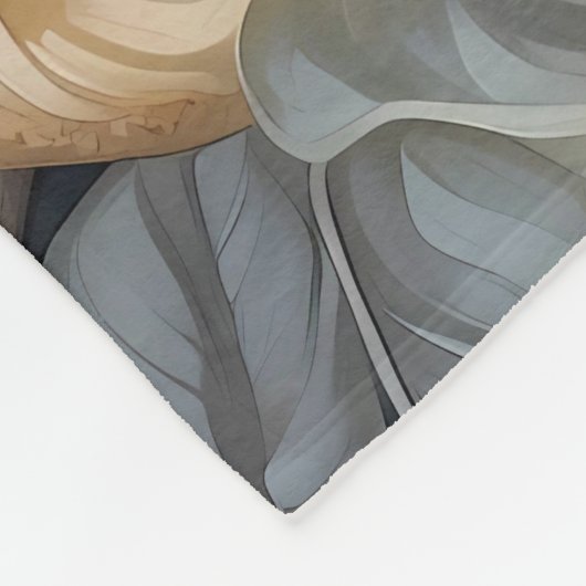 Afrikaanse grijze papegaai tropische bladeren fleece deken (Hoek)