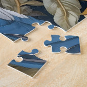 Afrikaanse grijze papegaai tropische bladeren legpuzzel (Zijkant)