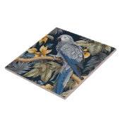 Afrikaanse grijze papegaai tropische bladeren tegeltje (Zijkant)