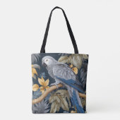 Afrikaanse grijze papegaai tropische bladeren tote bag (Achterkant)