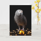 Afrikaanse grijze papegaai vakantie kaarten (Gele Bloem)