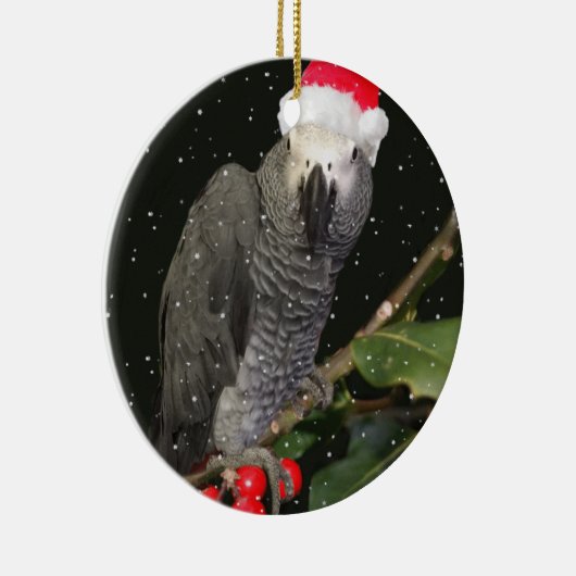 Afrikaanse grijze papegaai vakantieseizoen keramisch ornament (Rechts)