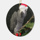 Afrikaanse grijze papegaai vakantieseizoen keramisch ornament (Links)