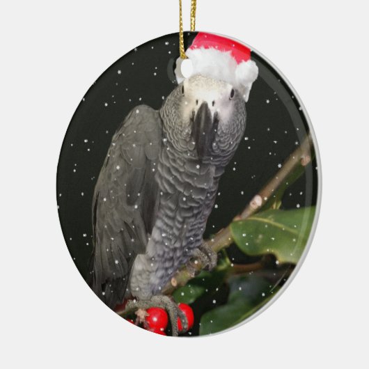 Afrikaanse grijze papegaai vakantieseizoen keramisch ornament (Links)