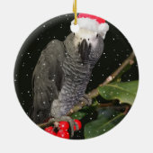 Afrikaanse grijze papegaai vakantieseizoen keramisch ornament (Achterkant)