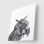 Afrikaanse grijze papegaai vierkante klok (Hoek)