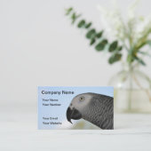 Afrikaanse grijze papegaai visitekaartje (Staand voorkant)