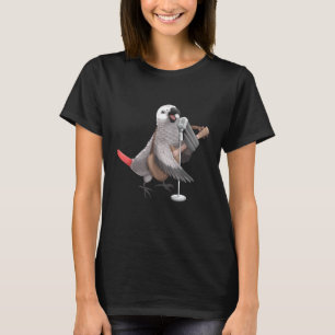 Afrikaanse Grijze Papegaai Zingt Gitarist Muzikant T-shirt