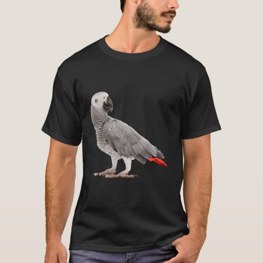 Afrikaanse grijze papegaaivogel S T-shirt (Voorkant)