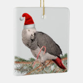 Afrikaanse Grijze Parrot Keramische Kerstversierin Keramisch Ornament (Rechts)