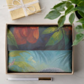 Afrikaanse Grijze Parrot Kleurrijke Bloemen Decoup Tissuepapier (Geschenk)