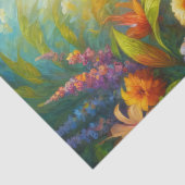 Afrikaanse Grijze Parrot Kleurrijke Bloemen Decoup Tissuepapier (Detail)