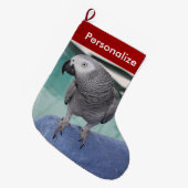 Afrikaanse grijze pool grote kerstsok (Voorkant (Hangend))