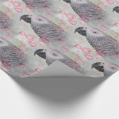 Afrikaanse grijze Puffy Hearts Cadeaupapier (Hoek)