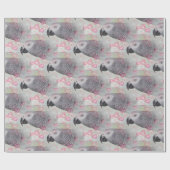 Afrikaanse grijze Puffy Hearts Cadeaupapier (Vlak)