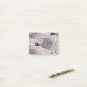 Afrikaanse grijze Puffy Hearts Post-it® Notes (Op bureau)