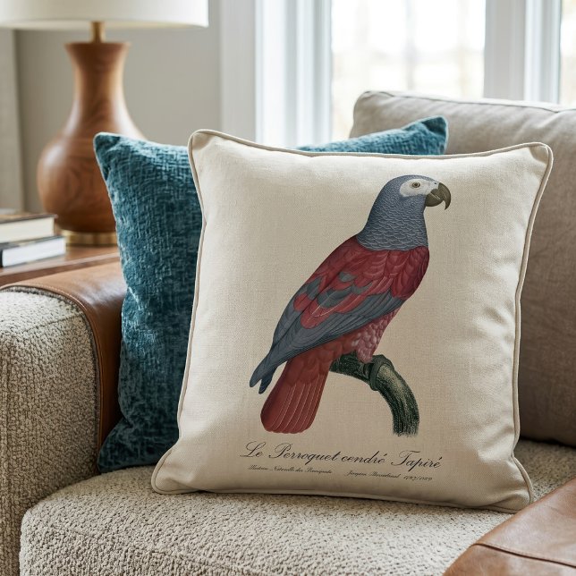 Afrikaanse Grijze Roodstaartpapegaai Psittacus Eri Kussen (African Grey Parrot Red Factor Psittacus Erithacus. Throw Pillow)