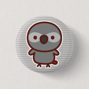 Afrikaanse grijze roodstaartpapegaai ronde button 3,2 cm