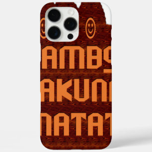 Afrikaanse Groet: Jambo Hakuna Matata Wood Design iPhone 16 Pro Max Hoesje