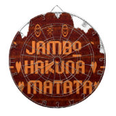 Afrikaanse Groet: Jambo Hakuna Matata Wood Design Dartbord (Voorkant)