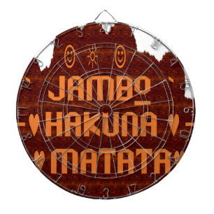 Afrikaanse Groet: Jambo Hakuna Matata Wood Design Dartbord