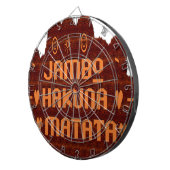 Afrikaanse Groet: Jambo Hakuna Matata Wood Design Dartbord (Voorkant Rechts)