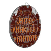 Afrikaanse Groet: Jambo Hakuna Matata Wood Design Dartbord (Voorkant Links)