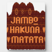 Afrikaanse Groet: Jambo Hakuna Matata Wood Design Fotoplaat (Voorkant)