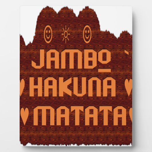 Afrikaanse Groet: Jambo Hakuna Matata Wood Design Fotoplaat (Voorkant)