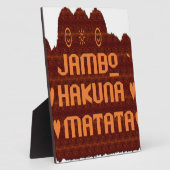 Afrikaanse Groet: Jambo Hakuna Matata Wood Design Fotoplaat (Zijkant)