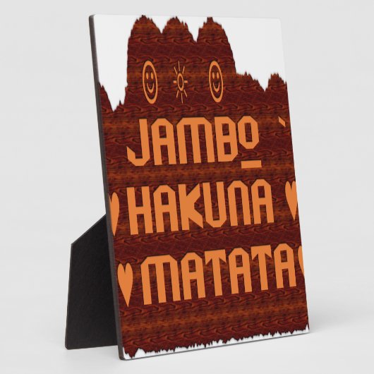 Afrikaanse Groet: Jambo Hakuna Matata Wood Design Fotoplaat (Zijkant)