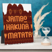 Afrikaanse Groet: Jambo Hakuna Matata Wood Design Fotoplaat (Zijkant)