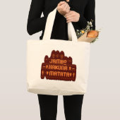 Afrikaanse Groet: Jambo Hakuna Matata Wood Design Grote Tote Bag (Voorkant (product))