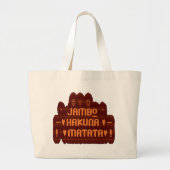 Afrikaanse Groet: Jambo Hakuna Matata Wood Design Grote Tote Bag (Voorkant)