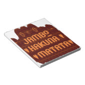 Afrikaanse Groet: Jambo Hakuna Matata Wood Design Notitieblok (Schuin)
